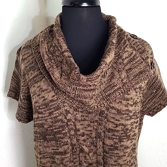 Ellen Parker Short Sleeve Sweater Dress with Cowl Neck, Size XL - Picture 2 of 8